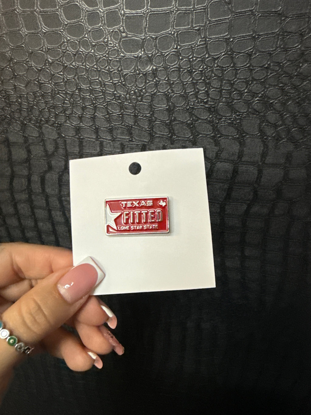 Texas Fitted Pin Silver Metal