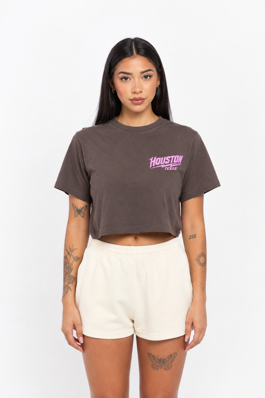 Houston S.C. crop top -Mocha
