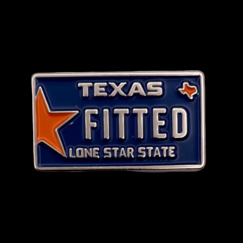 Fitted Texas plate Orange & Blue